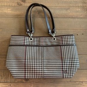 Ralph Lauren Houndstooth Purse, Brown & Red